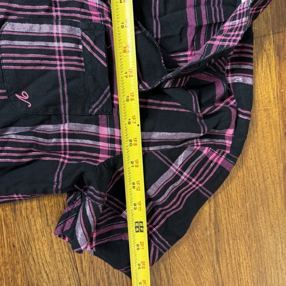 Victoria's Secret plaid pajama set Shirts/shirt Black And Pink Size XS